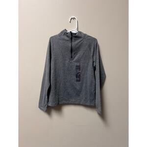 All in Motion Kids XS (4/5) Gray Quarter Zip Long Sleeve Pullover Active Top
